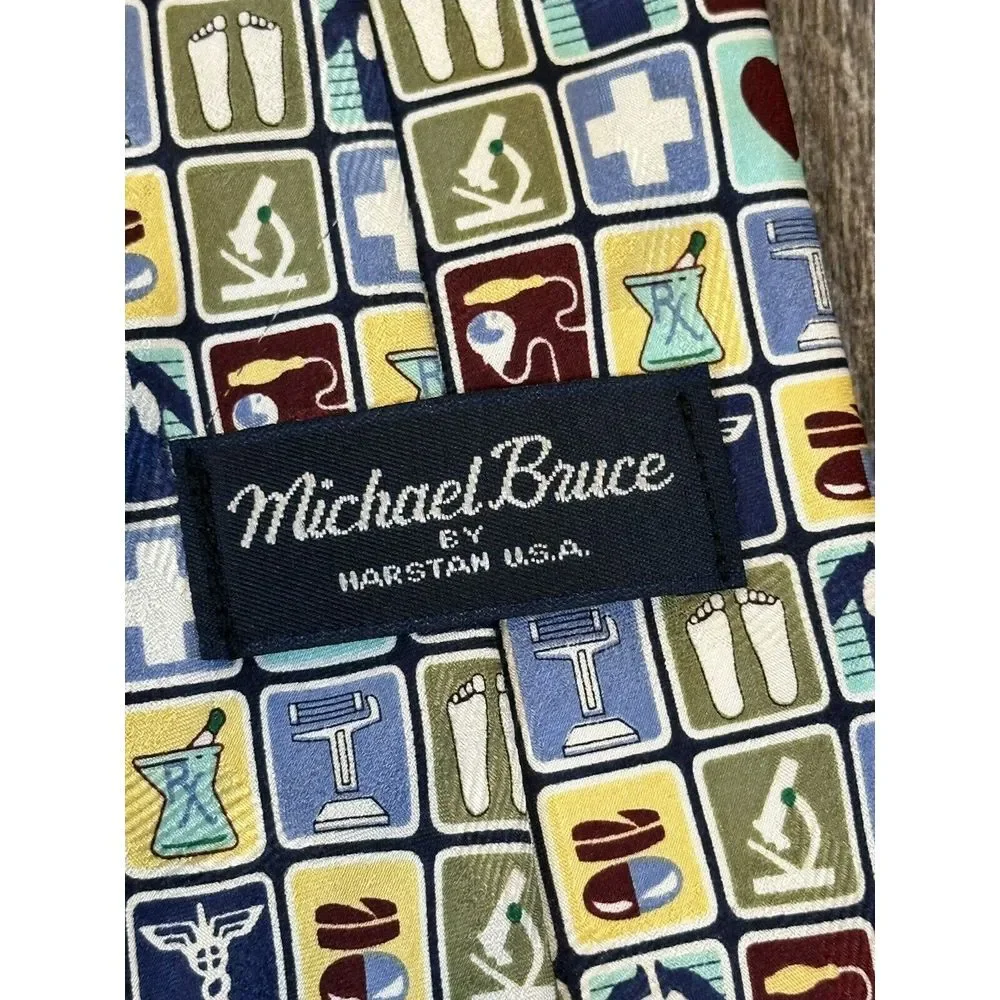 MD Doctor Medical Professional Pharmacist Michael Bruce‎ USA Silk Necktie